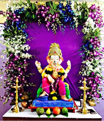 Details More Than 79 Ganpati Stage Decoration Ideas Super Hot Vova Edu Vn   Ganpati Flower Decoration With Orchids  